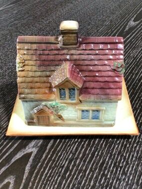 Vintage Burlington Ware English Cottage Two Piece Butter Dish